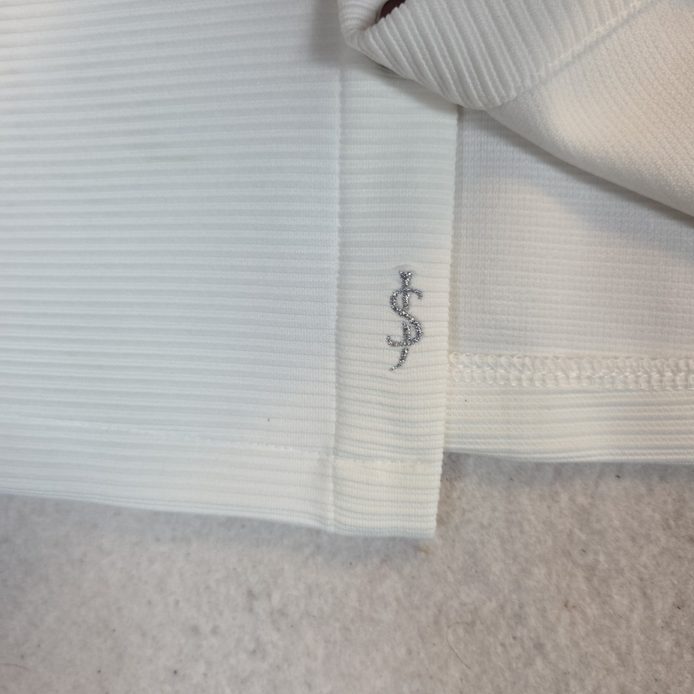 NWT Scott James Knit Shirt Mens Small Snap Front Polo White Short Sleeve Casual - Picture 7 of 11